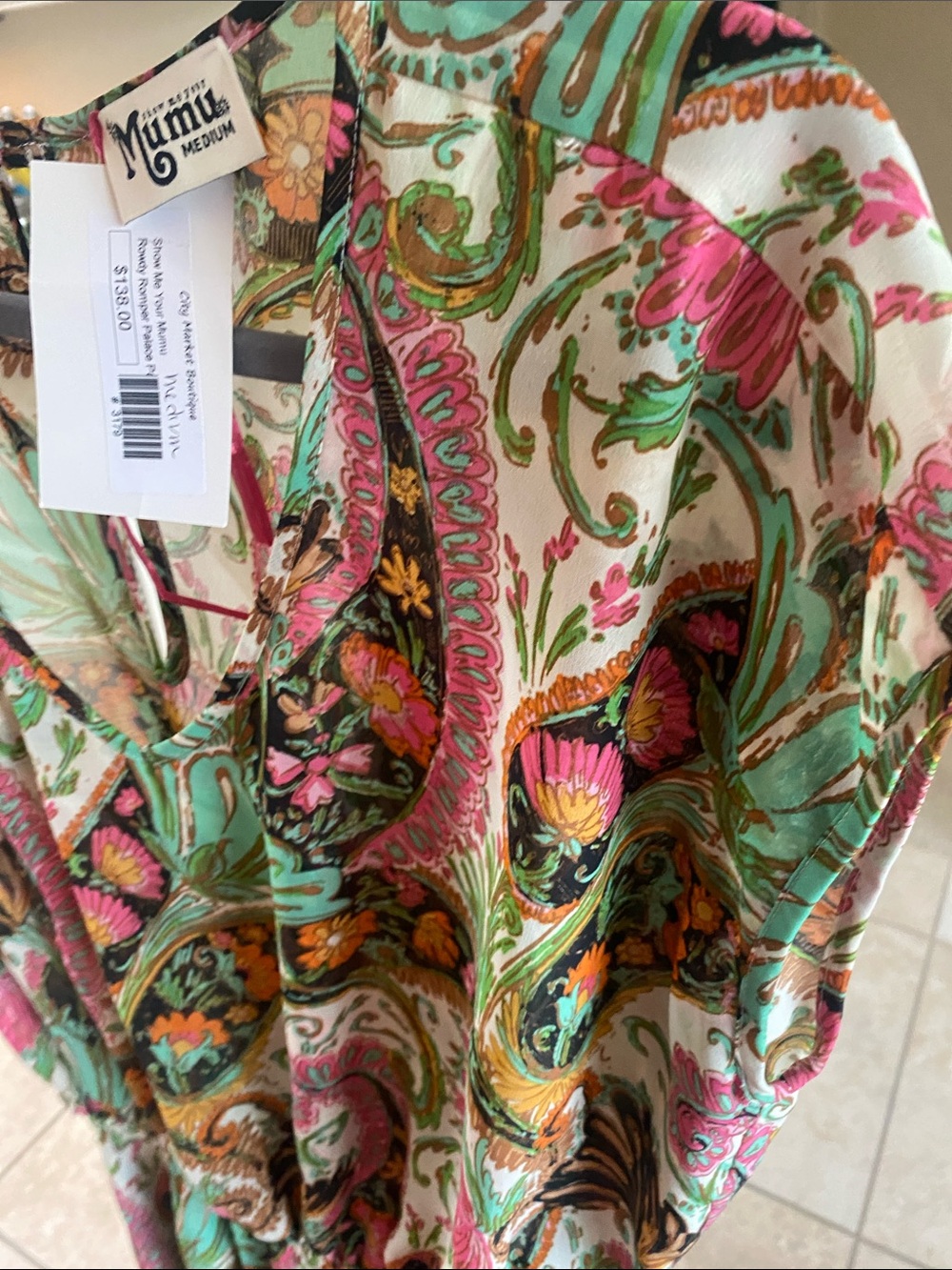 NWT Show Me Your MuMu Rowdy Ladies Green Pink Paisley Jumpsuit Romper Sz M - Picture 14 of 14